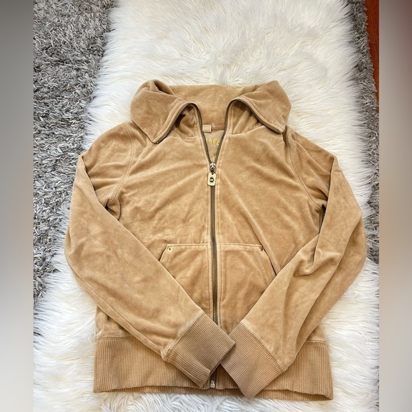Tan Velour Zip-Up Jacket - Picture 1 of 1